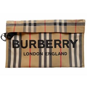 BURBERRY Logo Print Zip Pouch/Wristlet NWT